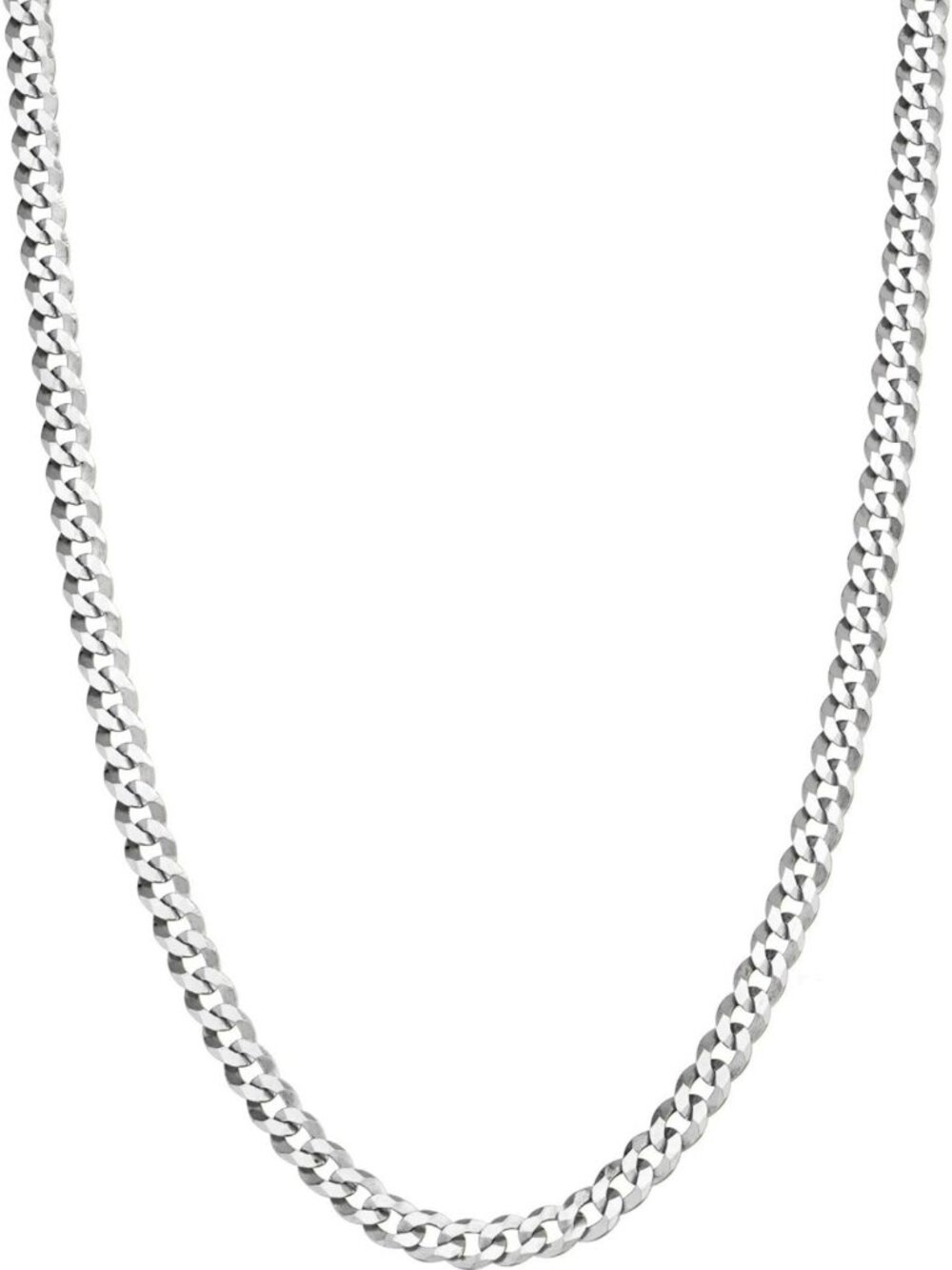 925 Sterling Silver Diamond Cut Cuban Link Chain Necklace for Women & Men